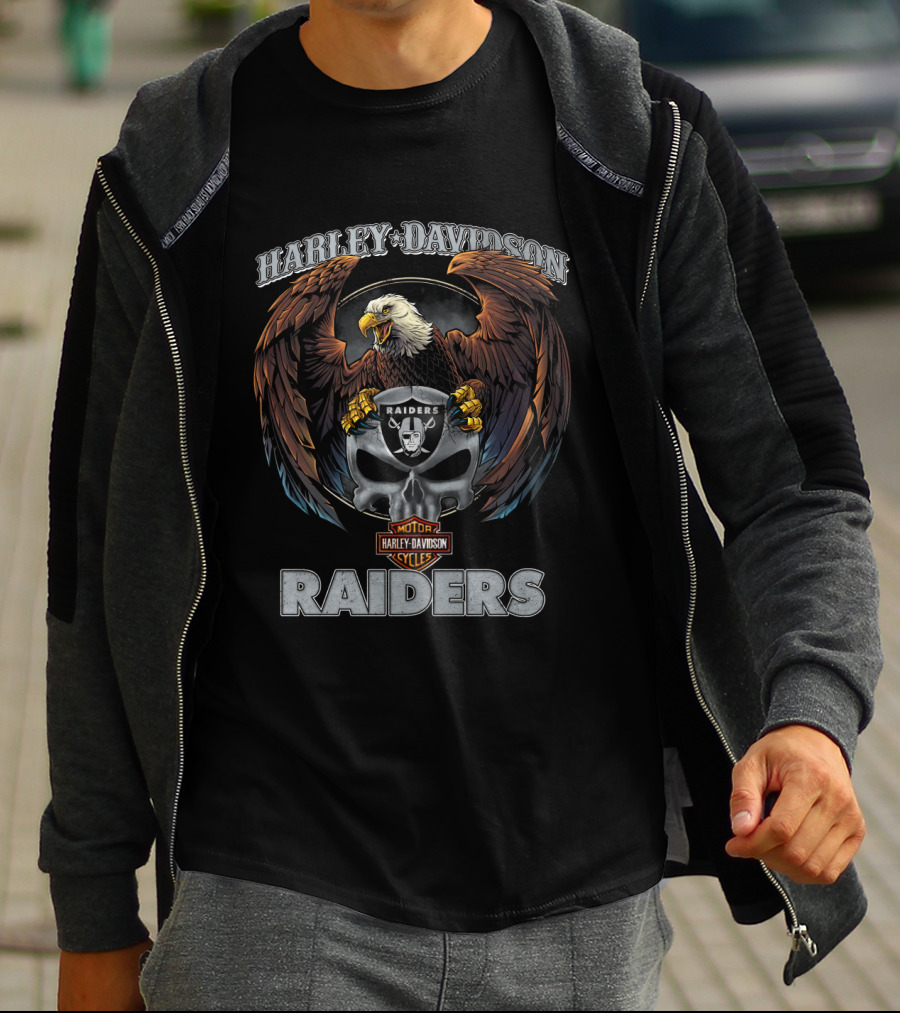Harley Davidson Raiders Eagle Motor Cycles T-Shirt