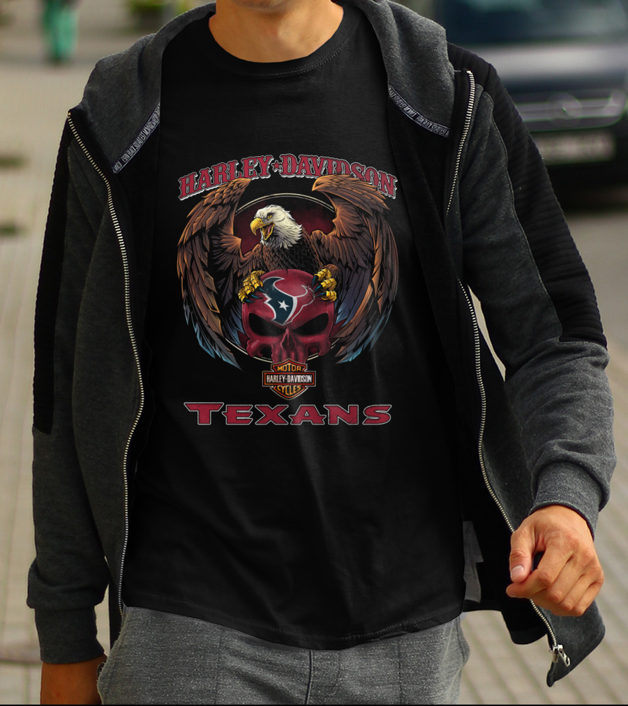 Harley Davidson Texans Eagle Embrace T-Shirt