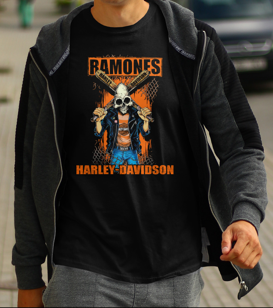 Ramones Harley Davidson Motorcycles Hey! T-Shirt