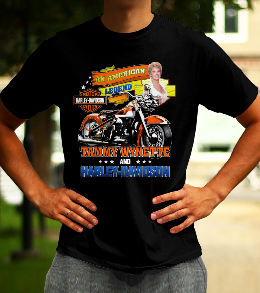 An American Legend Tammy Wynette And Harley Davidson Motor Cycles T-Shirt