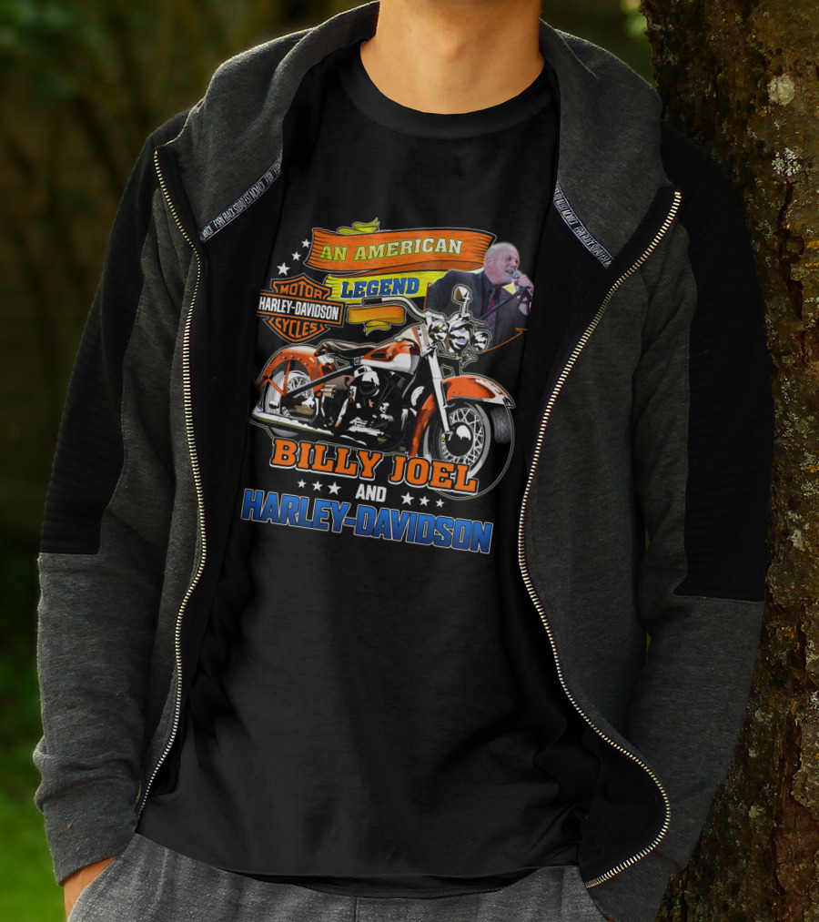 An American Legend Billy Joel And Harley Davidson T-Shirt