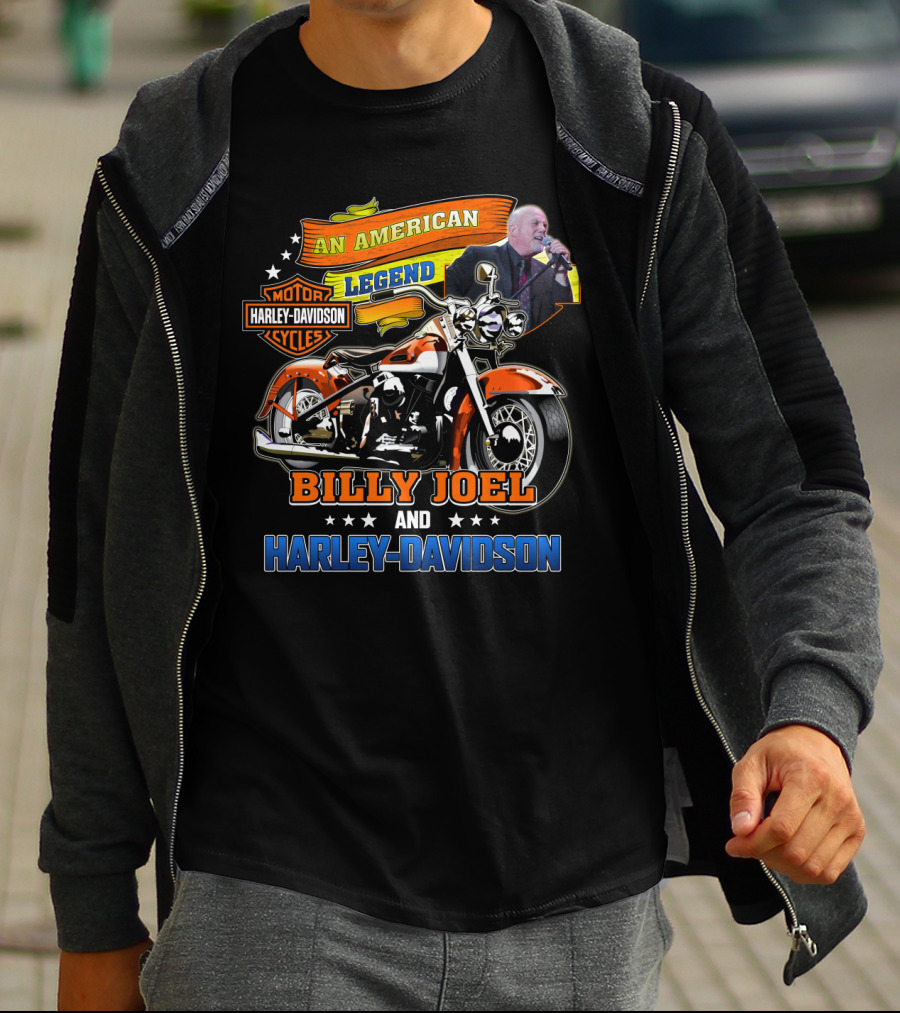 An American Legend Billy Joel And Harley Davidson T-Shirt