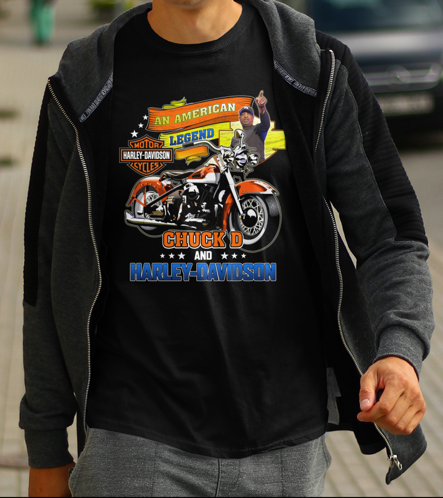 An American Legend Chuck D And Harley Davidson T-Shirt