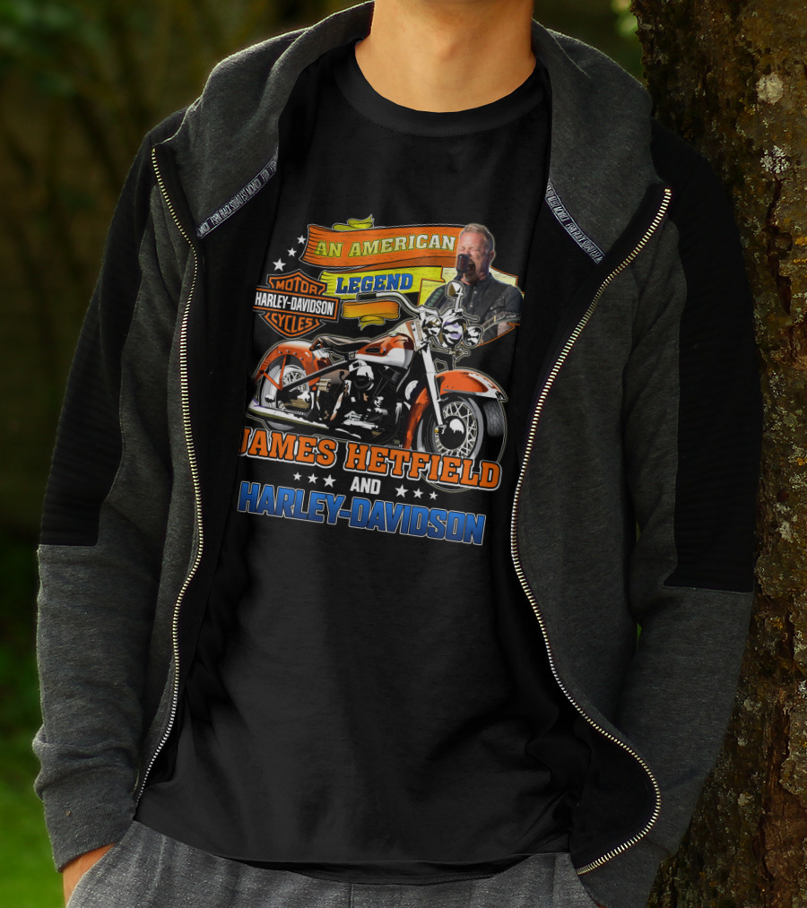 An American Legend James Hetfield And Harley Davidson T-Shirt