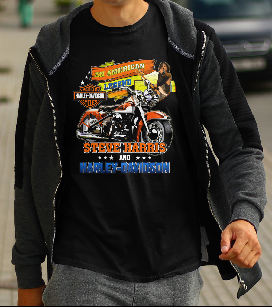An American Legend Steve Harris And Harley Davidson T-Shirt