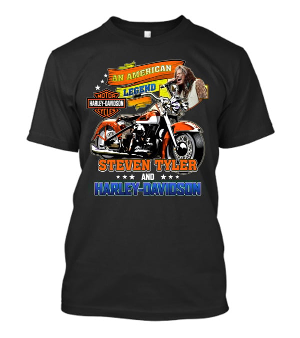 An American Legend Steven Tyler And Harley Davidson T-Shirt