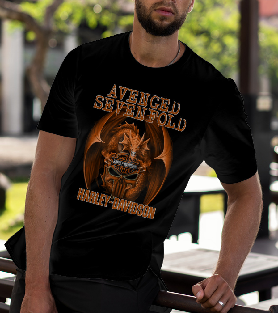 Avenged Sevenfold Harley Davidson Dragon Motocylces Cycles T-Shirt