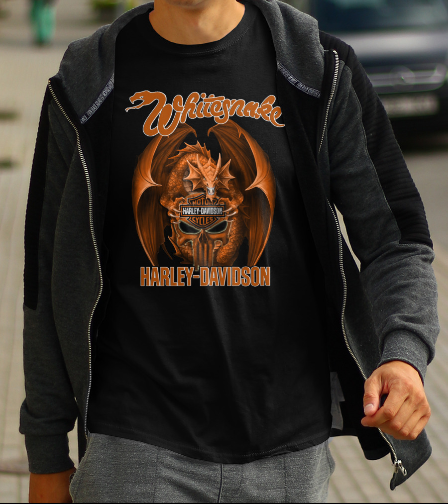 Whitesnake Harley Davidson Moto Cycles Dragon T-Shirt