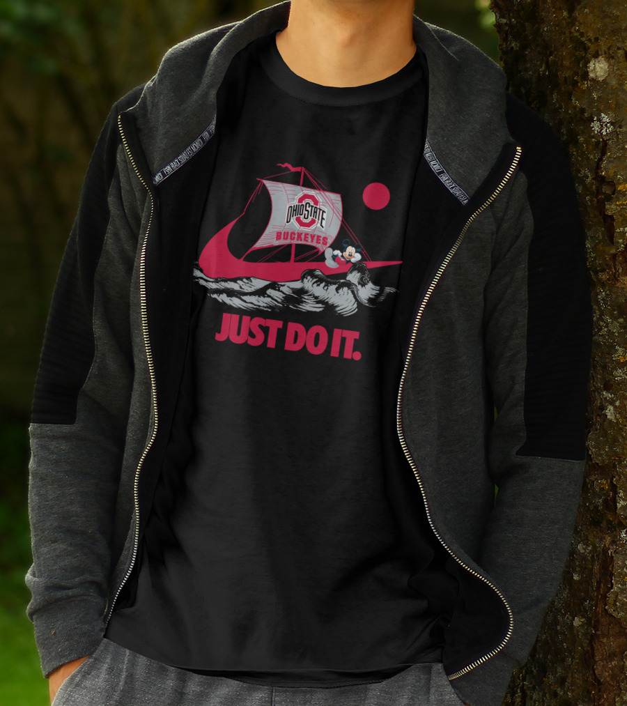 Just Do It Ohio State Buckeyes Mickey Mouse Retro Ship T-Shirt