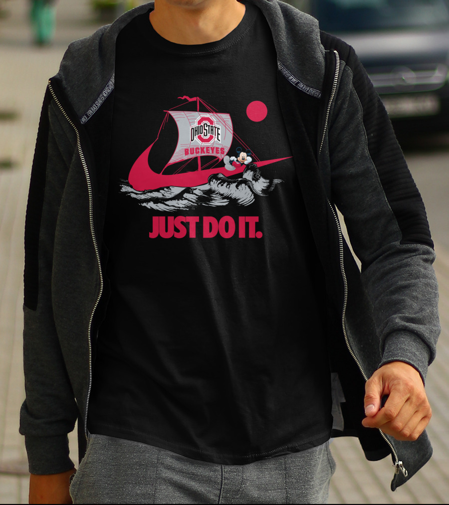 Just Do It Ohio State Buckeyes Mickey Mouse Retro Ship T-Shirt
