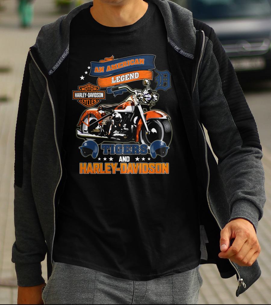 An American Legend Detroit Tigers And Harley Davidson T-Shirt