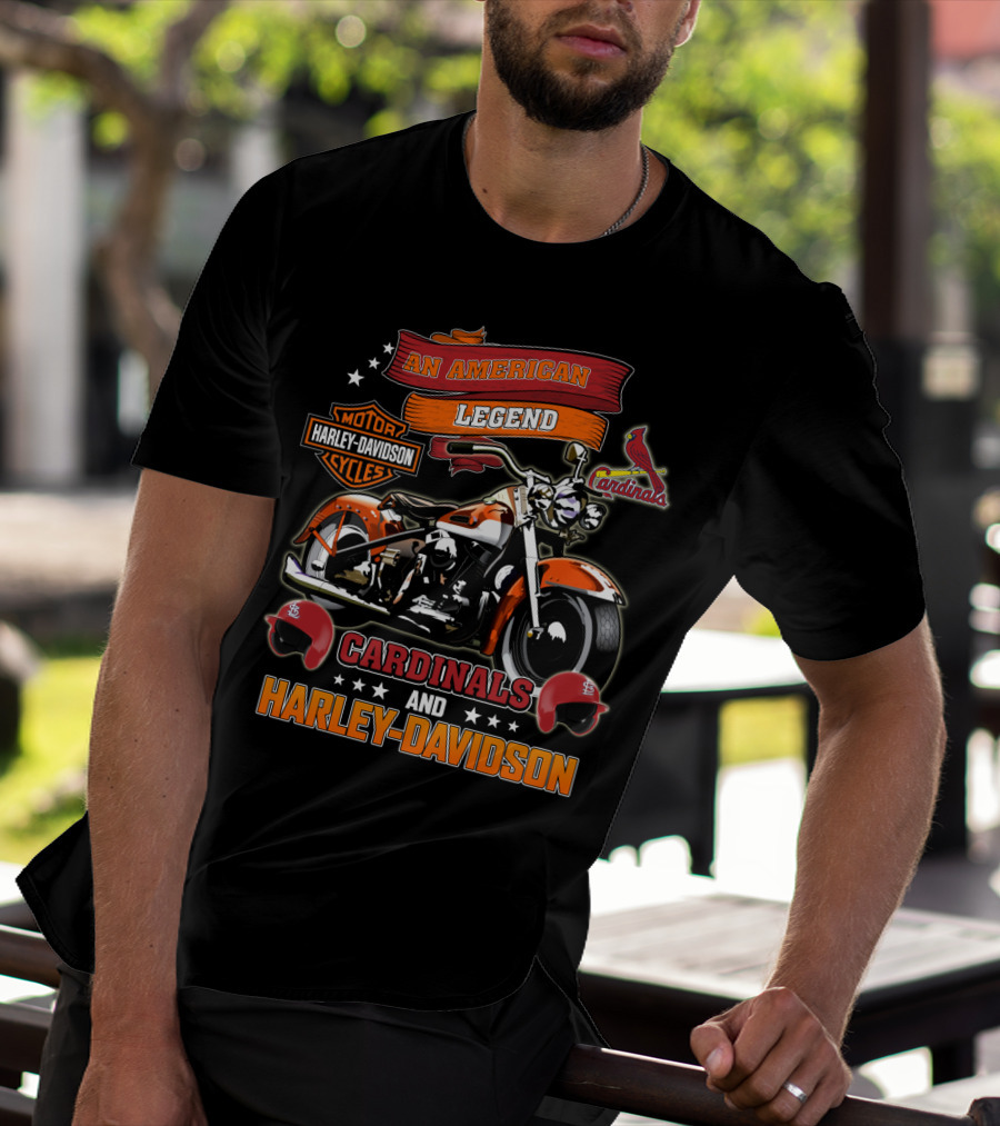 An American Legend Cardinals And Harley Davidson T-Shirt