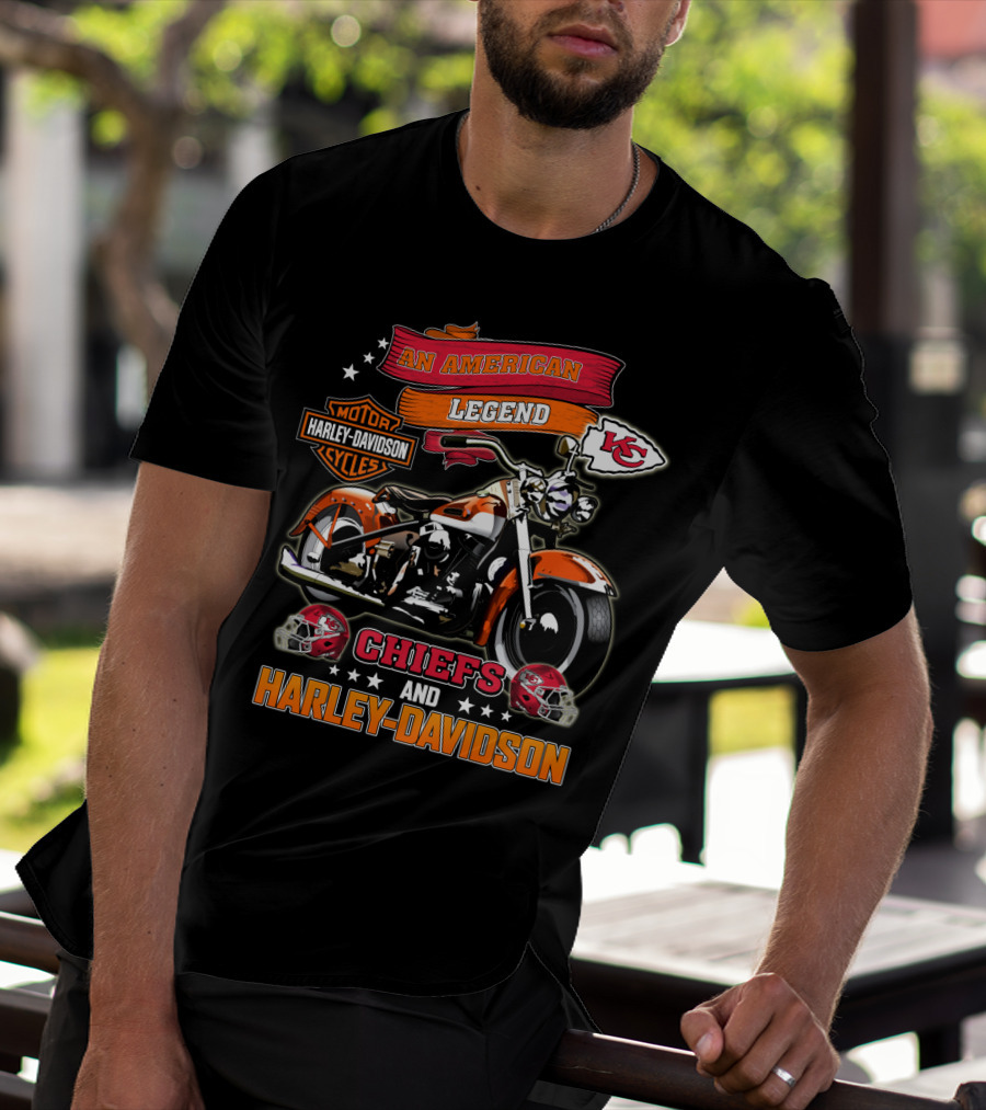 An American Legend Kansas City Chiefs And Harley Davidson T-Shirt