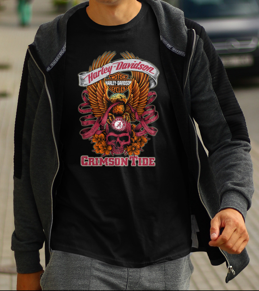Harley Davidson Motor Cycles Alabama Crimson Tide T-Shirt
