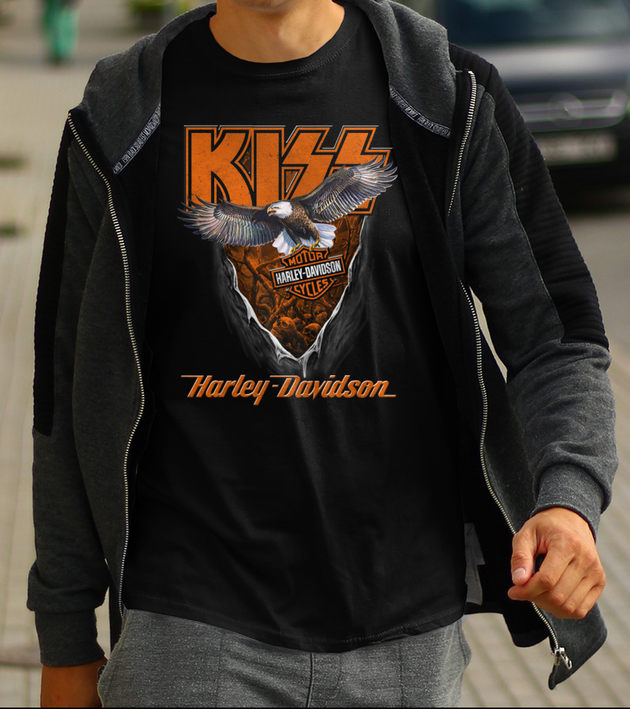 Kiss Harley Davidson Motorcycles Eagle T-Shirt