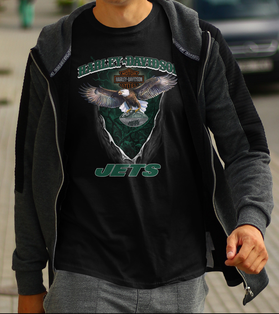 Harley Davidson Motor Harley Davidson Cycles Jets New York Jets Eagle T-Shirt