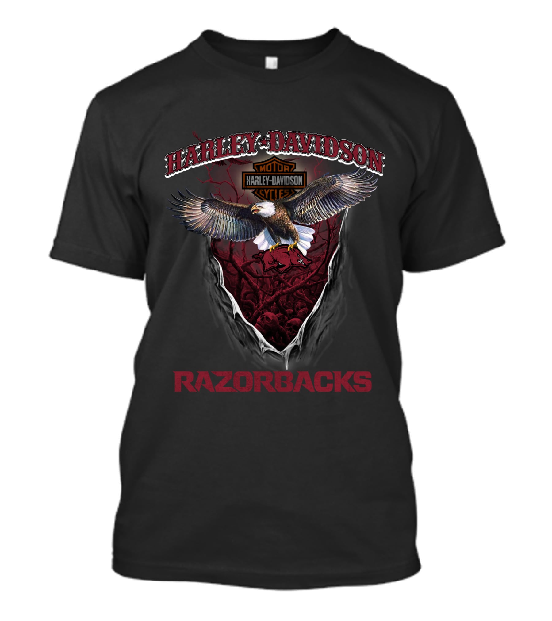 Harley Davidson Motorcycles Razorbacks Eagle T-Shirt