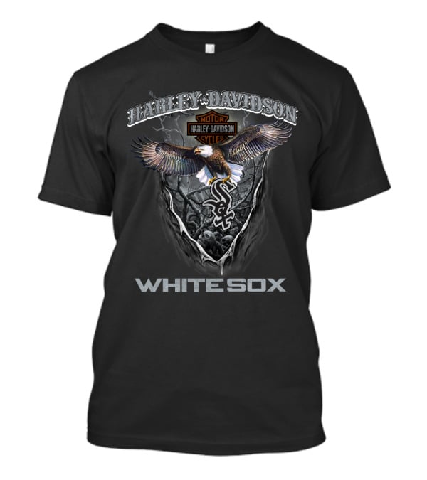 Harley Davidson Motor Cycles Eagle Chicago White Sox T-Shirt