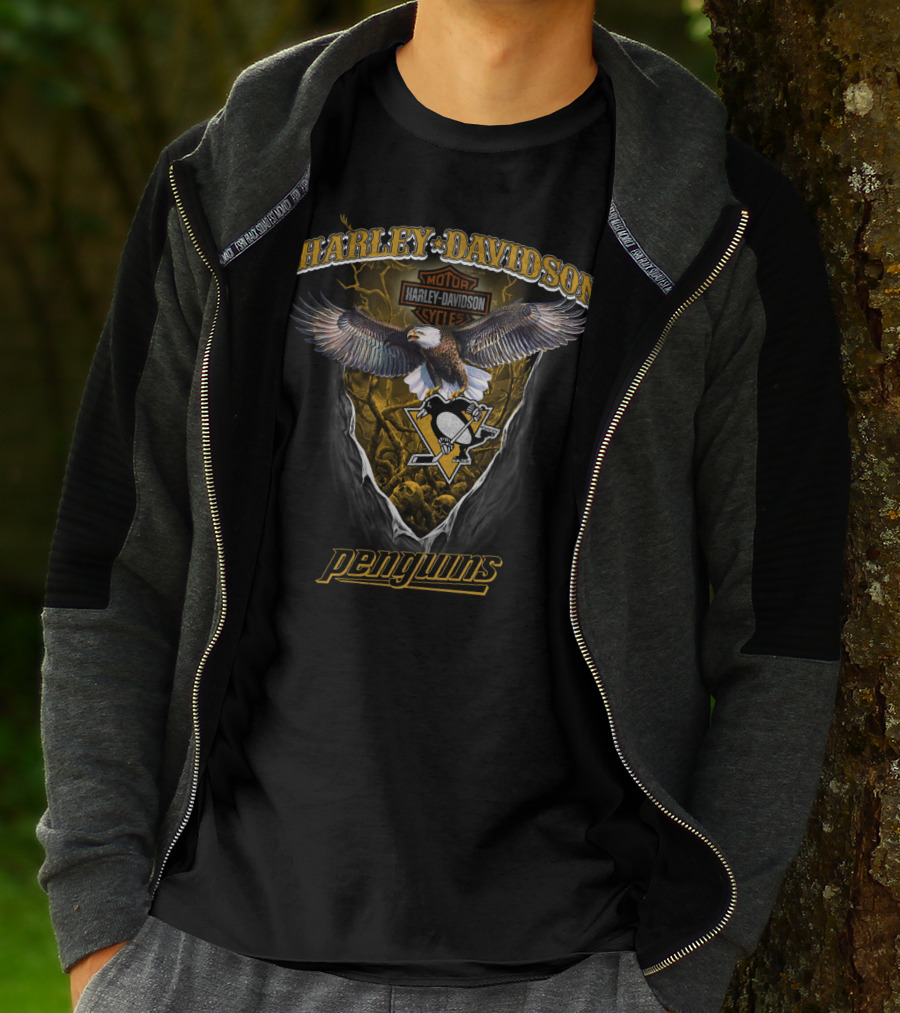Harley Davidson Pittsburgh Penguins Eagle T-Shirt