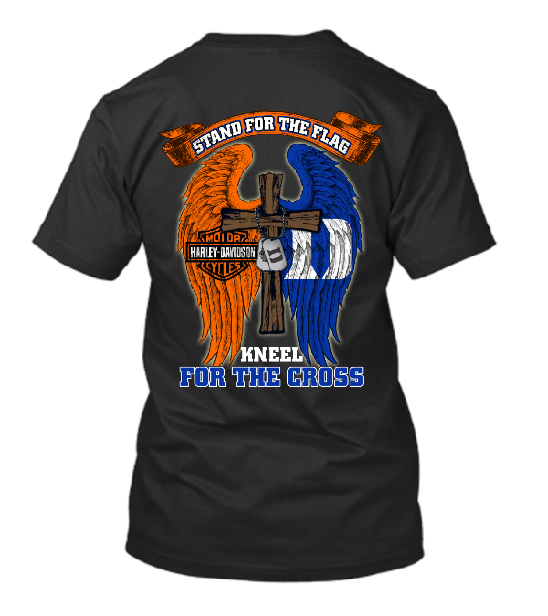 Stand For The Flag Kneel For The Cross Harley Davidson Duke Blue Devils T-Shirt