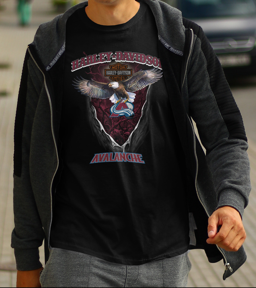 Harley Davidson Motor Cycles Colorado Avalanche T-Shirt
