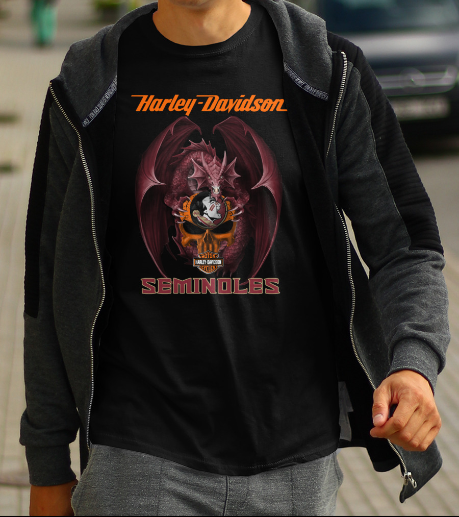 Harley Davidson Seminoles Dragon Florida State Seminoles T-Shirt