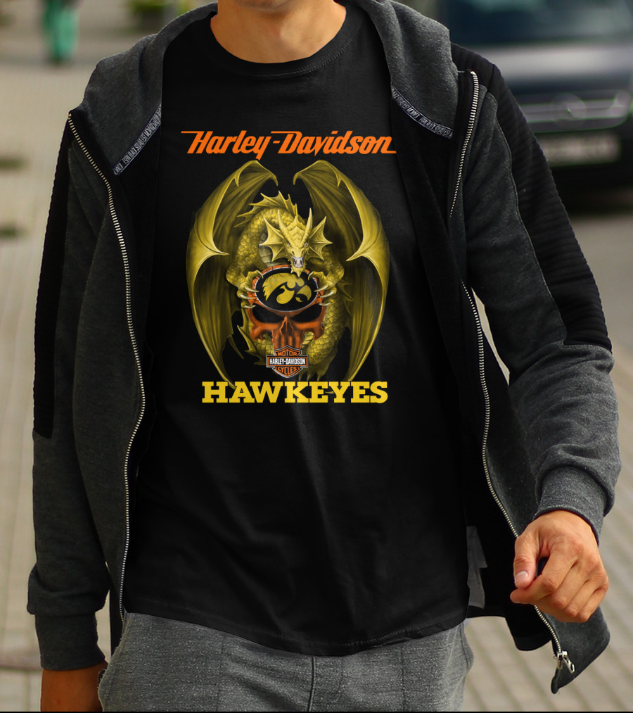Harley Davidson Iowa Hawkeyes Dragon T-Shirt
