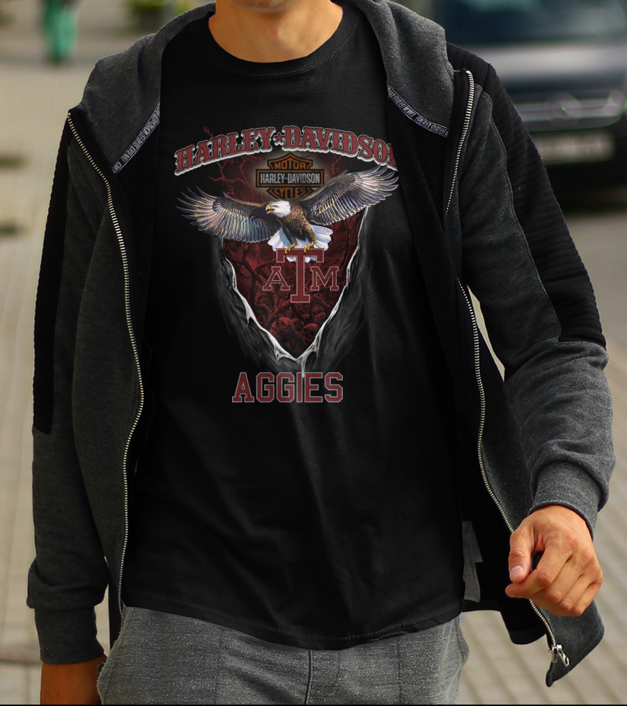 Harley Davidson Motor Texas A&M Aggies T-Shirt