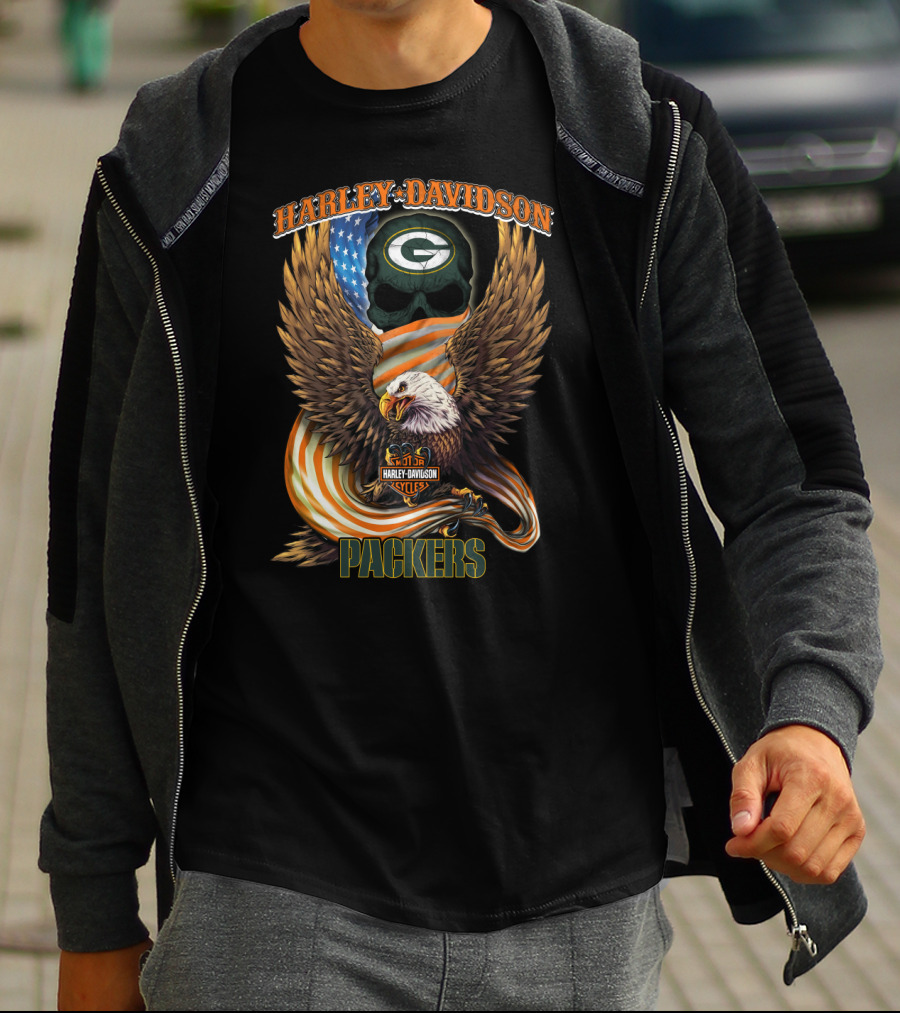 Harley Davidson Packers Hl6 Nfl Green Bay Eagle T-Shirt