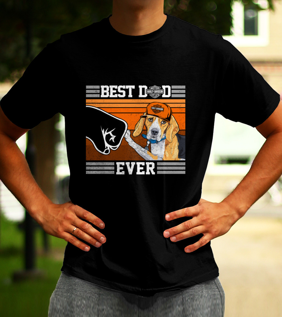 Best Dog Dad Ever Motor Harley Davidson Cycles T-Shirt