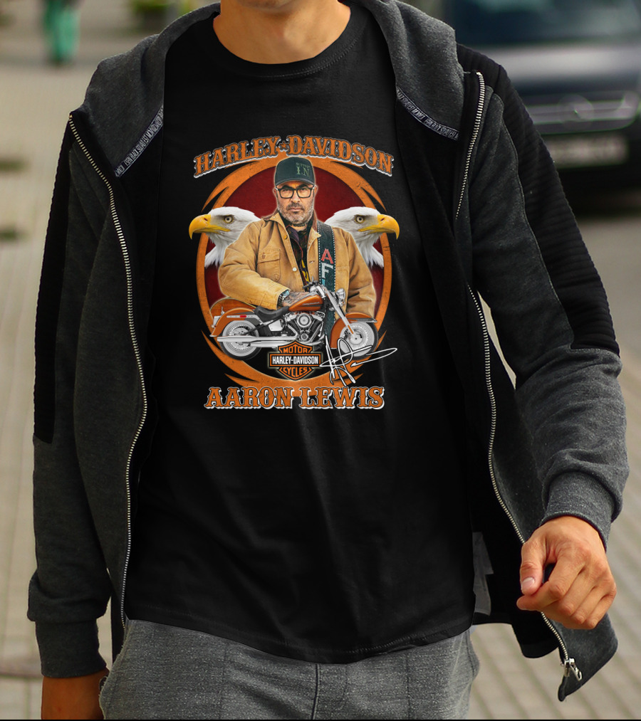 Harley Davidson Motorcycles Aaron Lewis Eagles T-Shirt