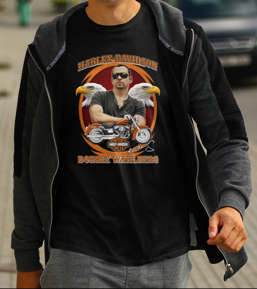 Harley Davidson Motorcycles Donnie Wahlberg Eagles T-Shirt