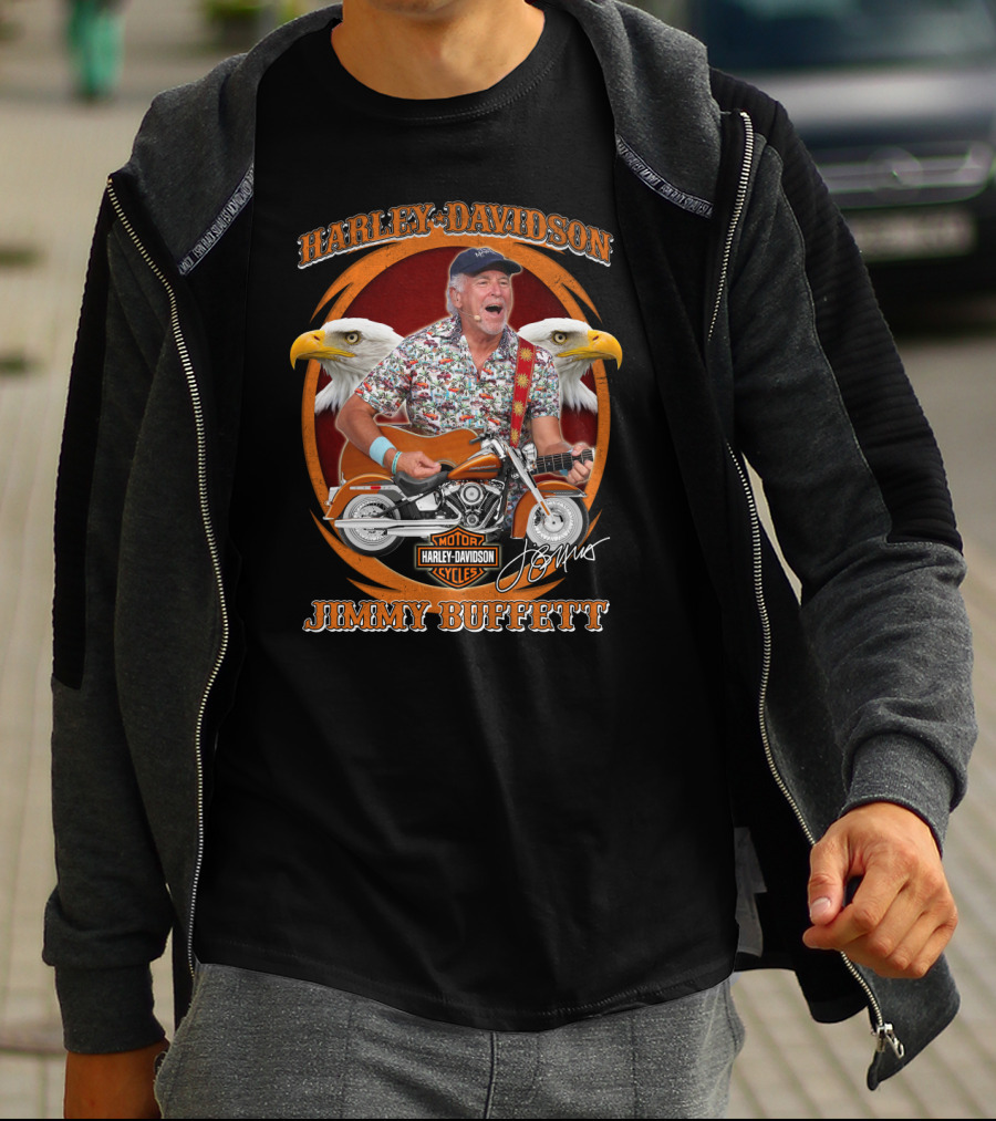 Harley Davidson Motor Cycles Jimmy Buffett Eagles T-Shirt