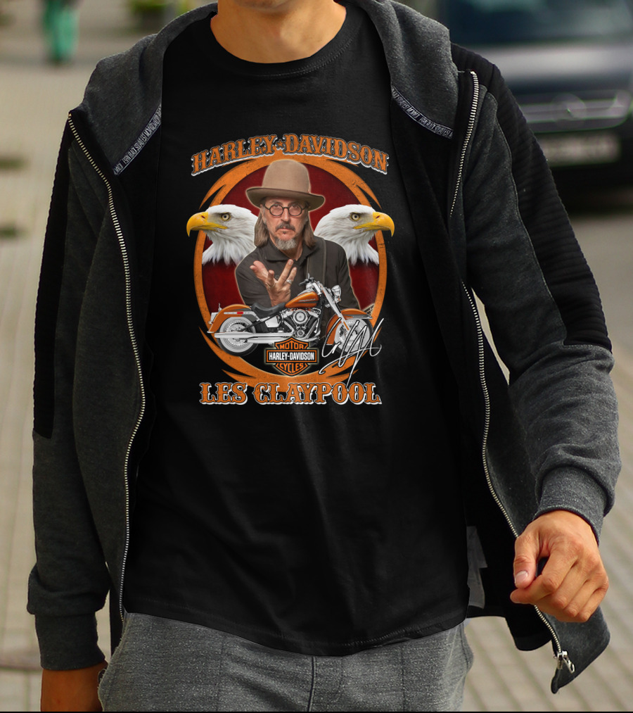 Harley Davidson Motor Cycles Les Claypool Eagles Motorcycle T-Shirt