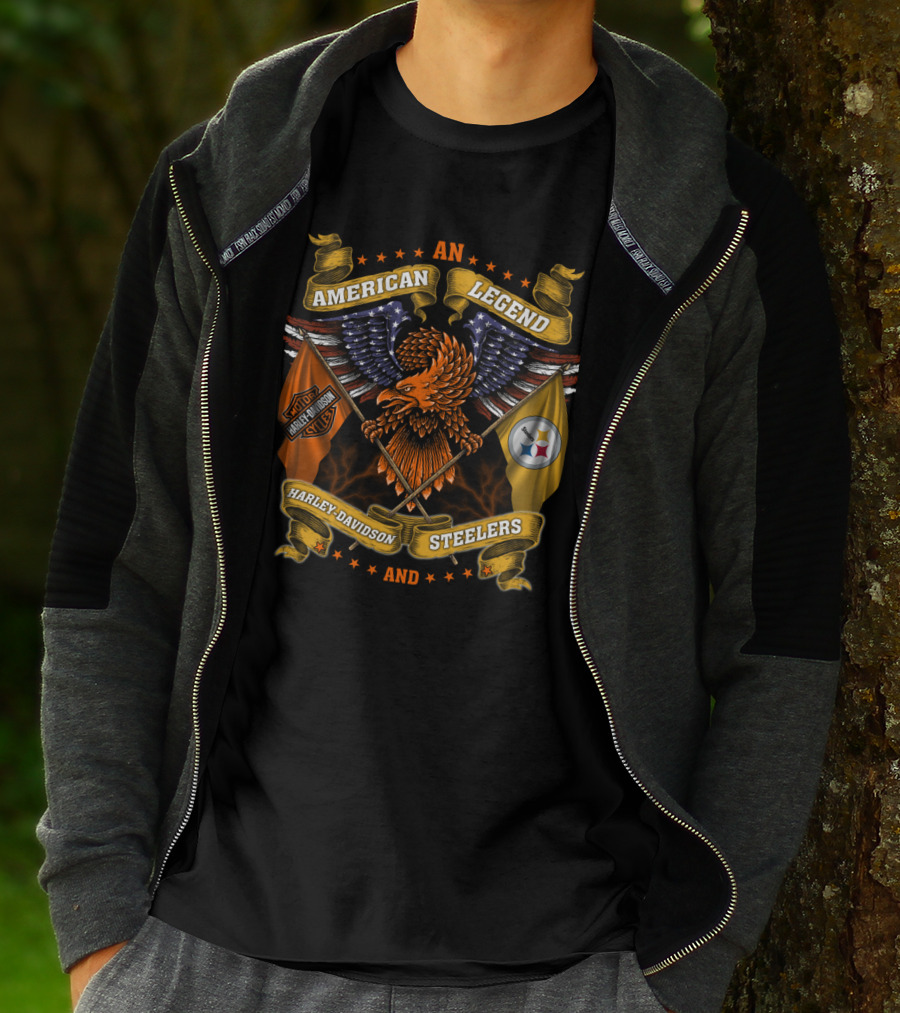 American Legend Harley Davidson Steelers Nfl T-Shirt
