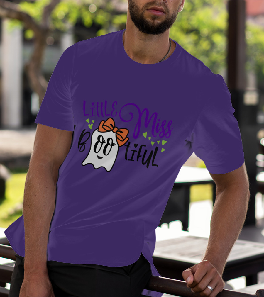 Little Miss Bootiful Ghost With Bow And Hearts T-Shirt
