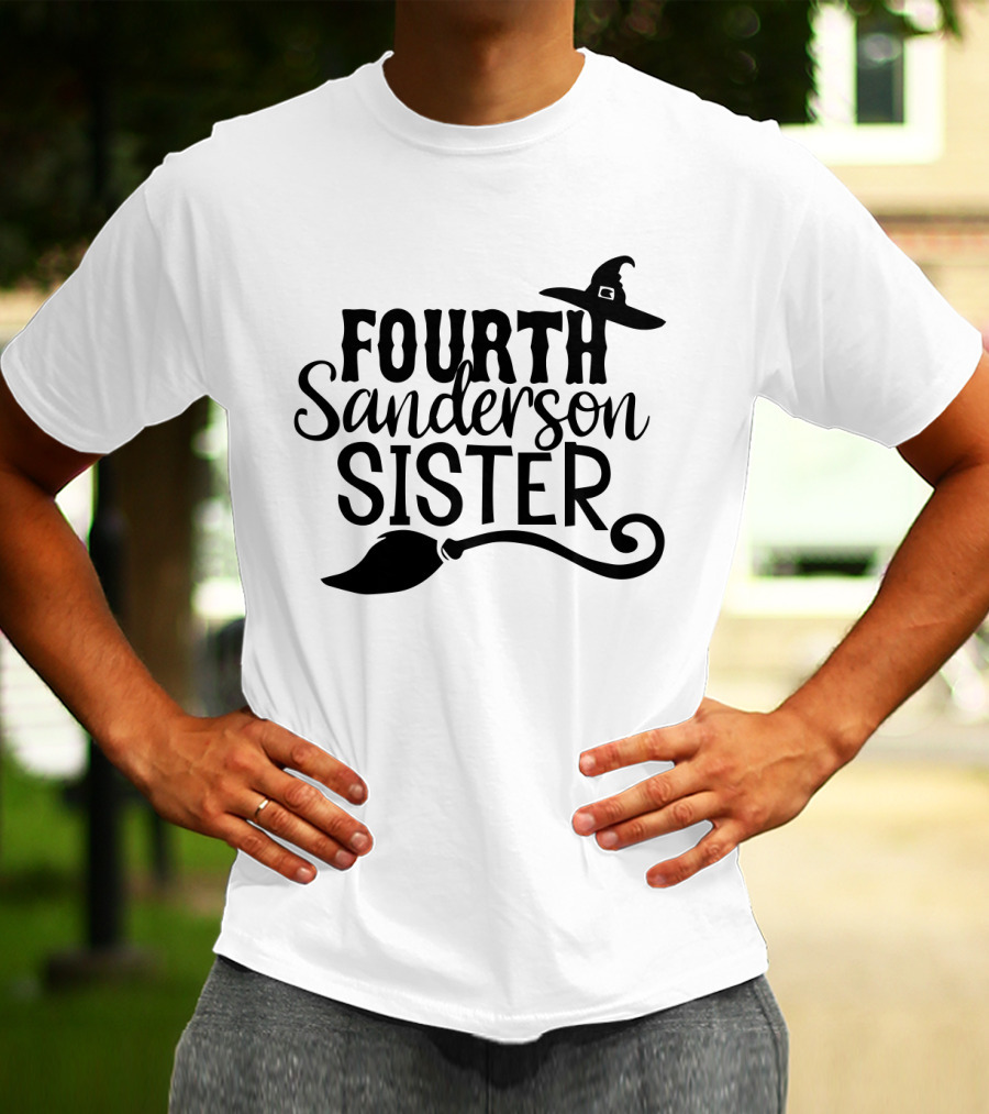 Fourth Sanderson Sister Witch Hat Broomstick T-Shirt