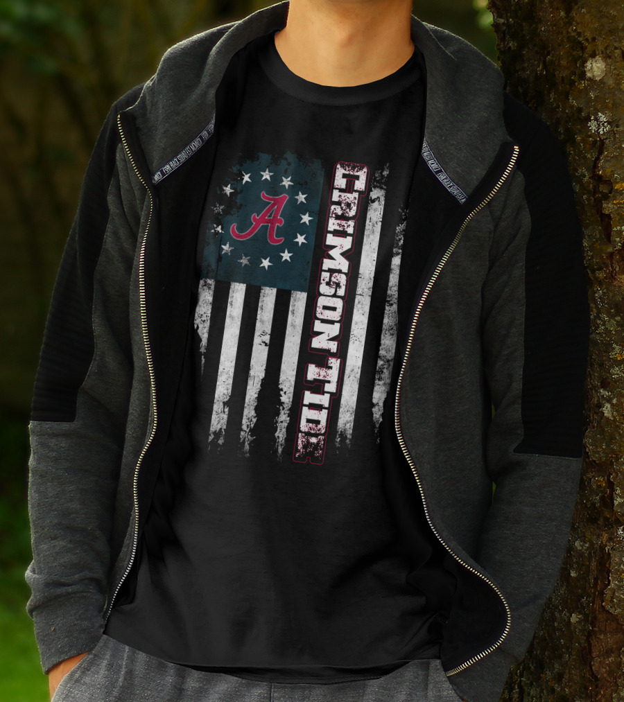 Crimson Tide A Flag Stars Stripes T-Shirt