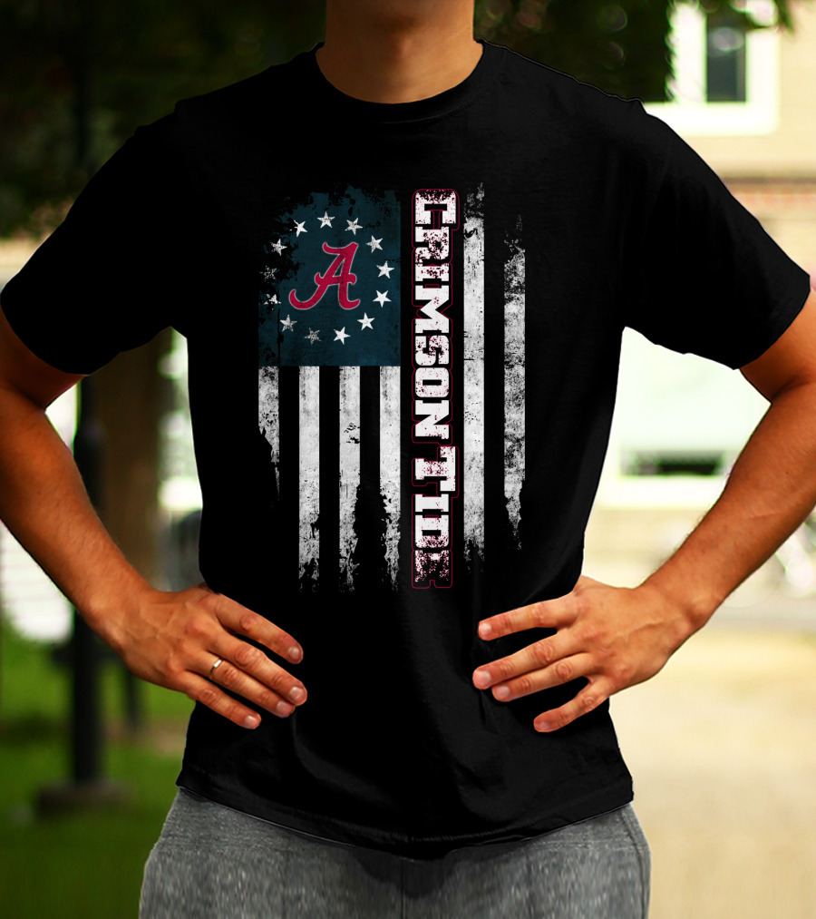 Crimson Tide A Flag Stars Stripes T-Shirt