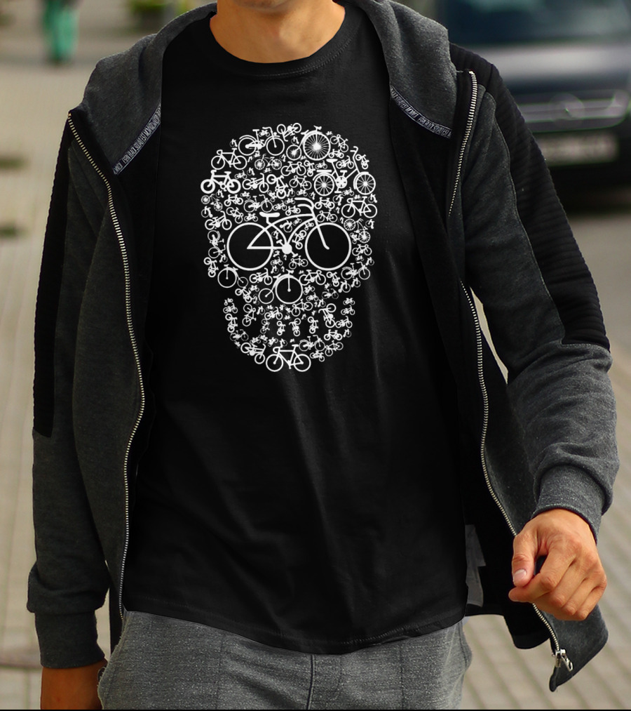 Bicycle Skull Motif For Cycling Enthusiasts T-Shirt