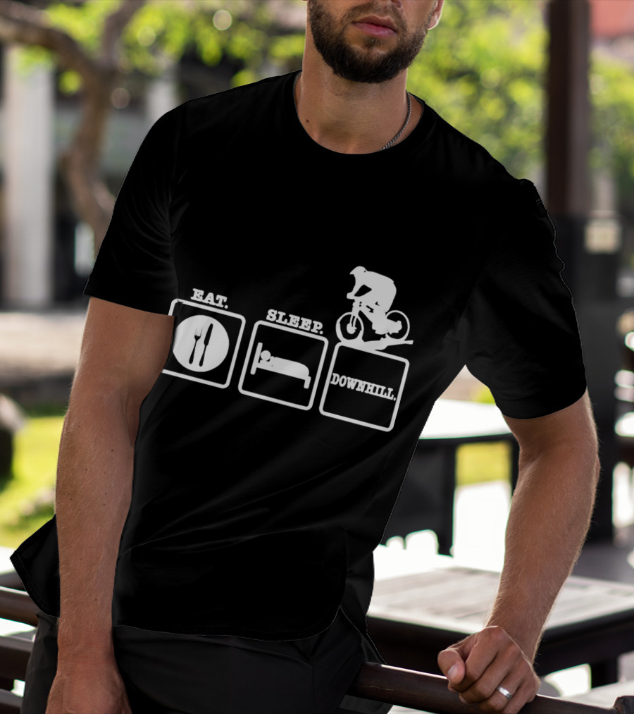 Eat Sleep Downhill Mountain Bike Cycling Cycle T-Shirt