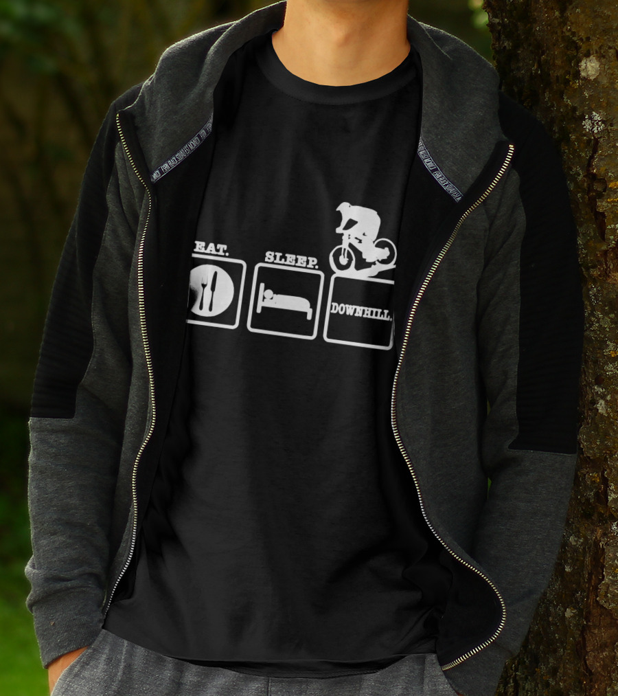 Eat Sleep Downhill Mountain Bike Cycling Cycle T-Shirt