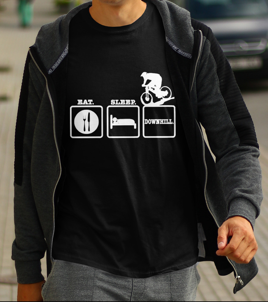 Eat Sleep Downhill Mountain Bike Cycling Cycle T-Shirt