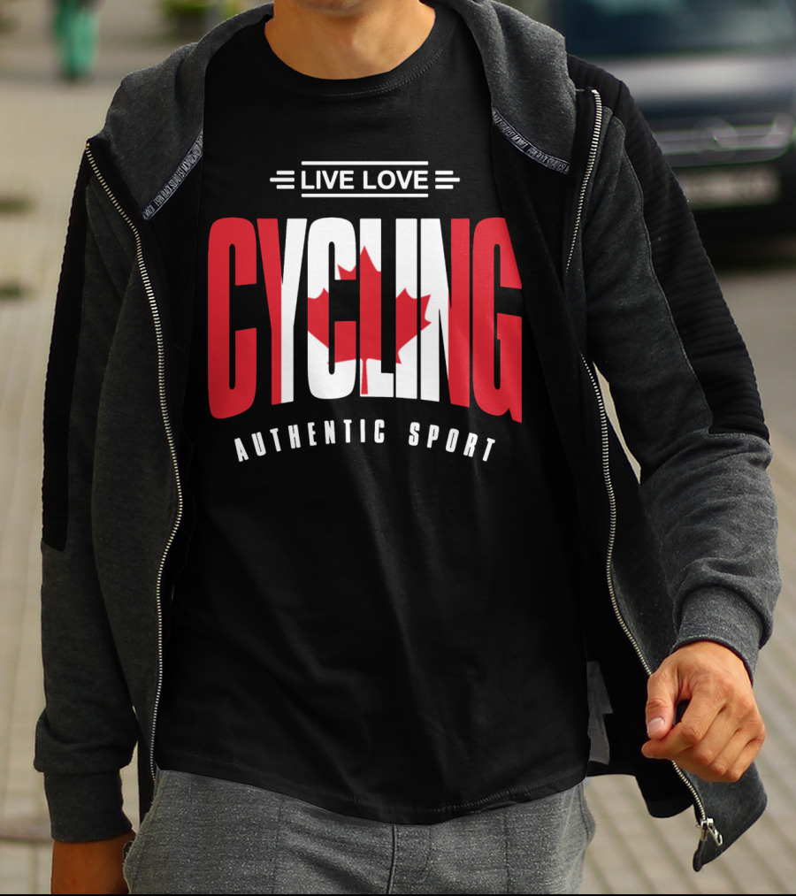 Live Love Cycling Canada Authentic Sport T-Shirt