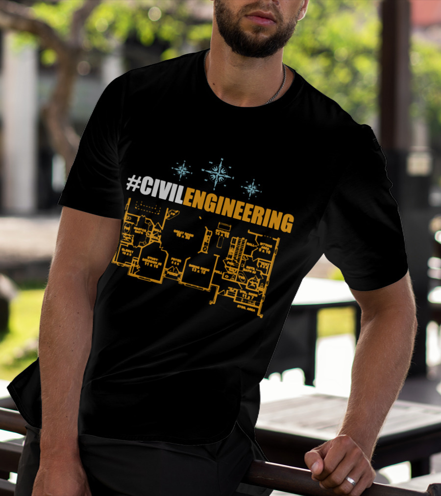 CIVILENGINEERING Blueprint Plan T-Shirt