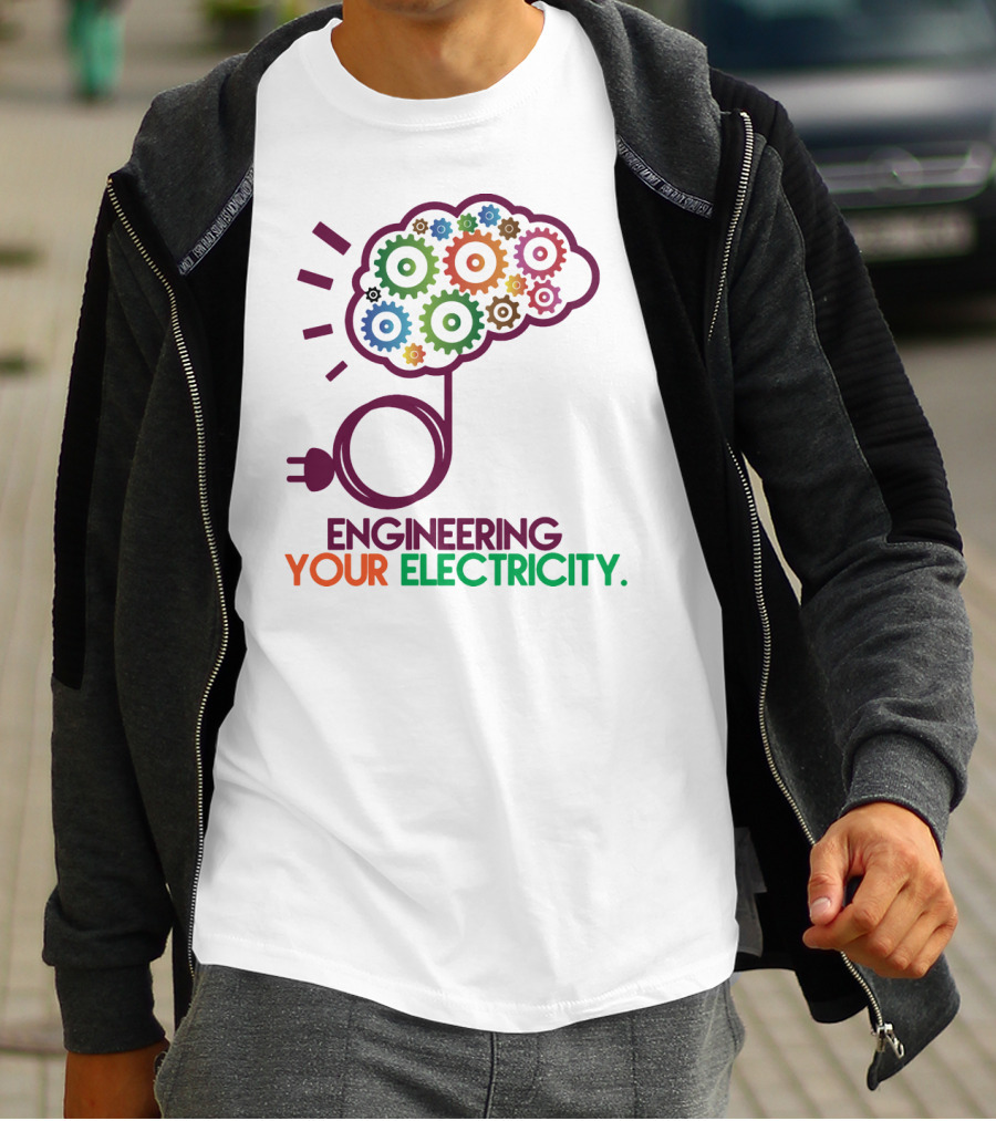 Engineering Your Electricity Colorful Gear Brain Plug T-Shirt