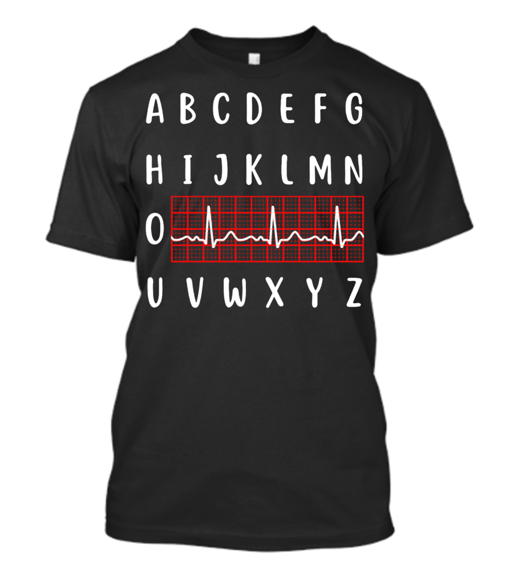 Funny Nursing Alphabet ECG Heartbeat O Letter T-Shirt