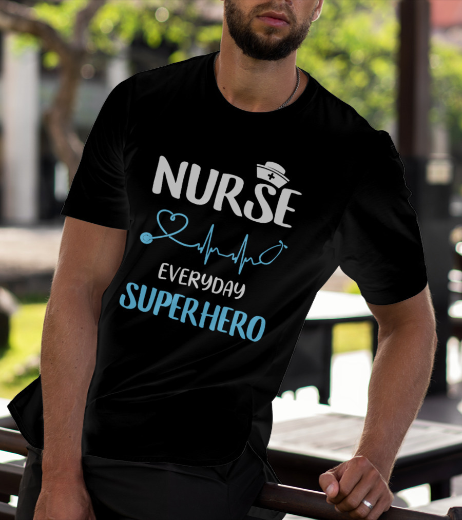 Nurse Everyday Superhero Heartbeat T-Shirt