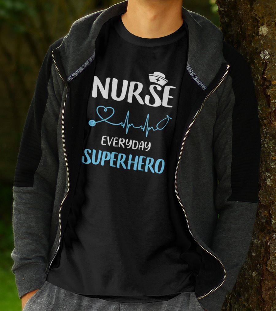 Nurse Everyday Superhero Heartbeat T-Shirt