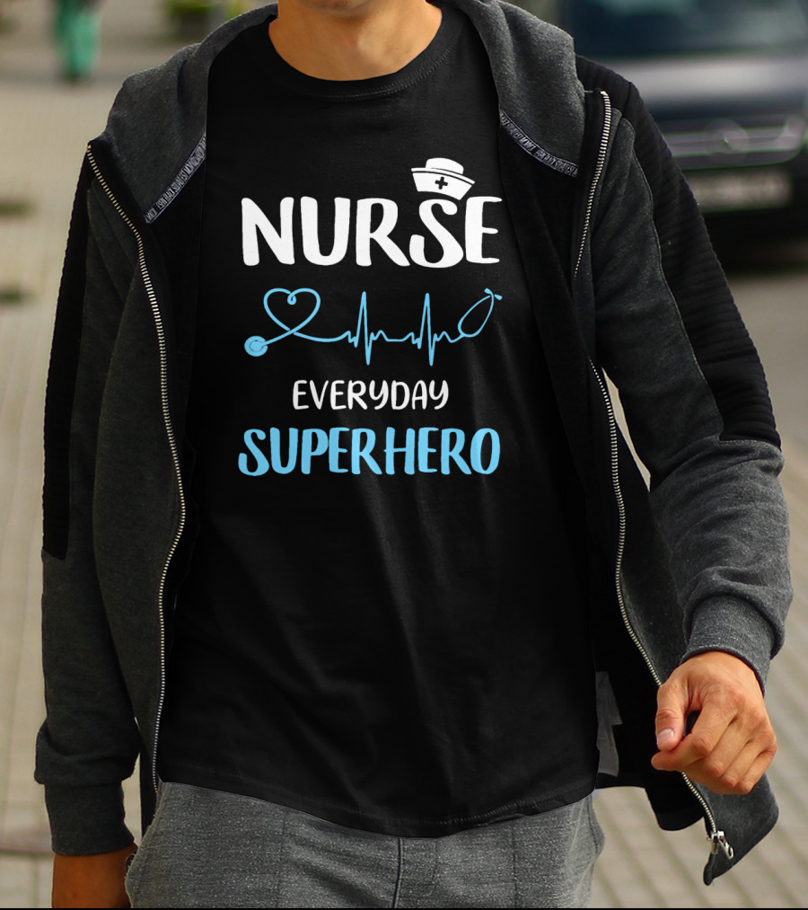 Nurse Everyday Superhero Heartbeat T-Shirt